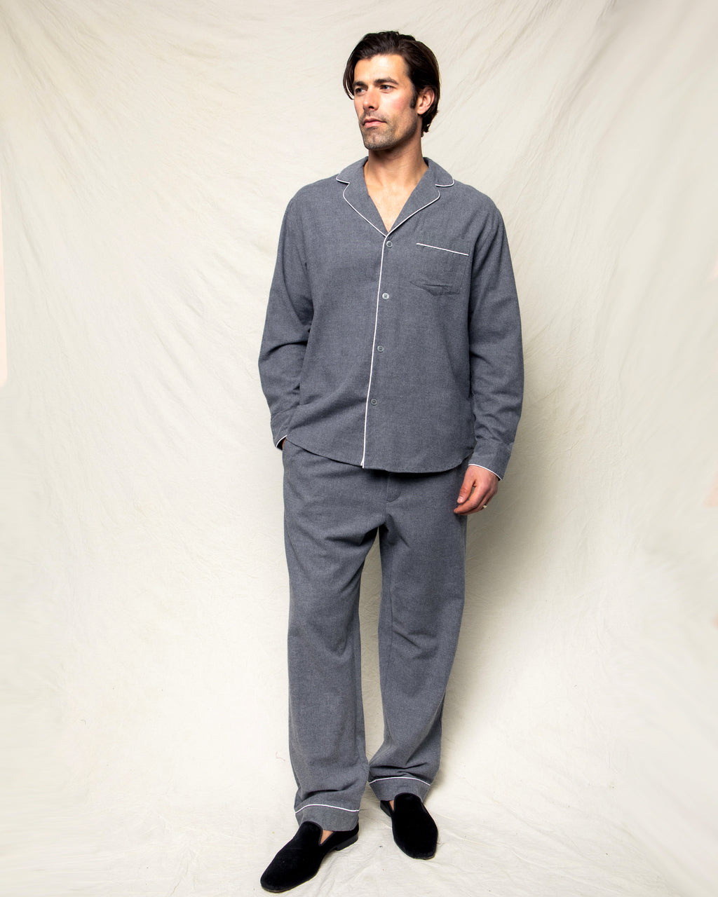 Men's Grey Flannel Pajama Set – Petite Plume