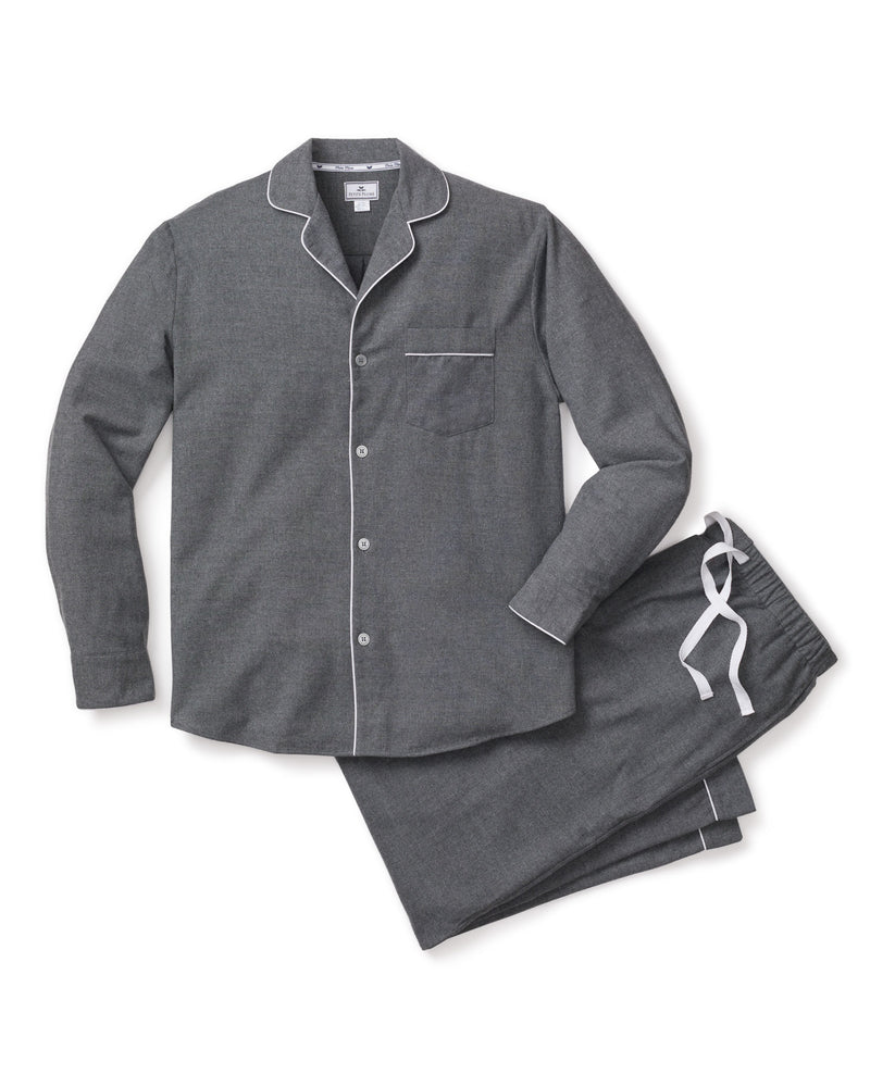 Men's Flannel Pajama Set in Grey