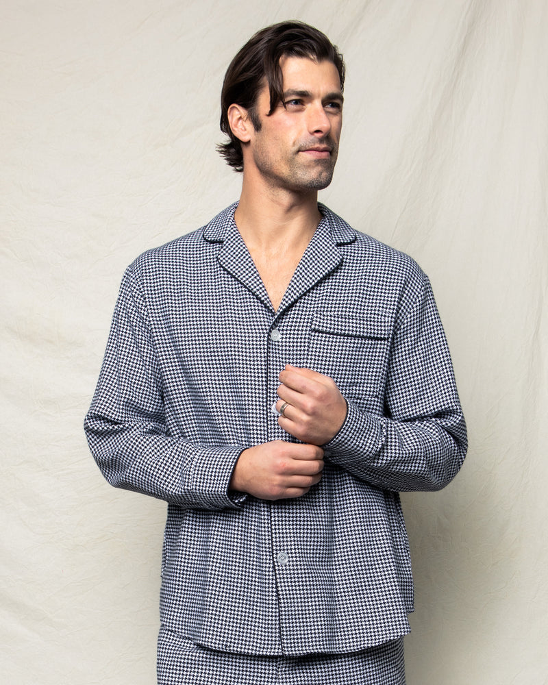 Men's Flannel Pajama Set in West End Houndstooth