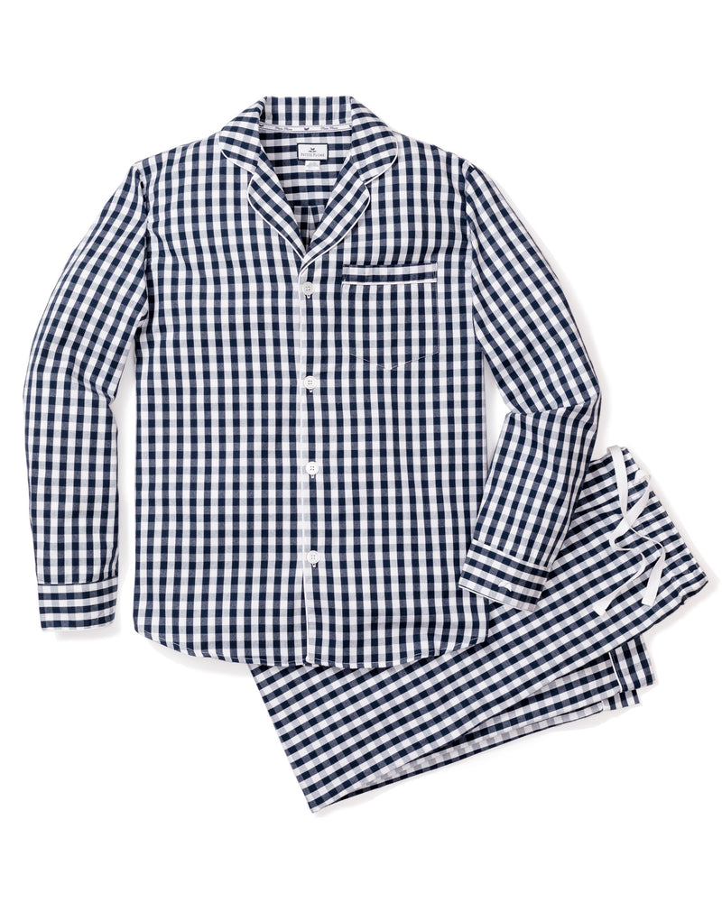 Men's Navy Gingham Twill Pajamas