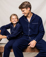 Men's Navy Classic Flannel Pajama Set
