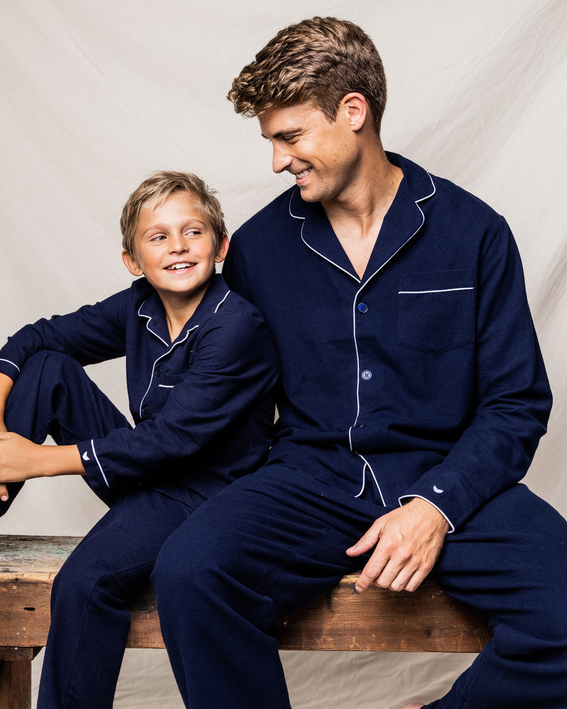 Men's Flannel Pajama Set in Navy