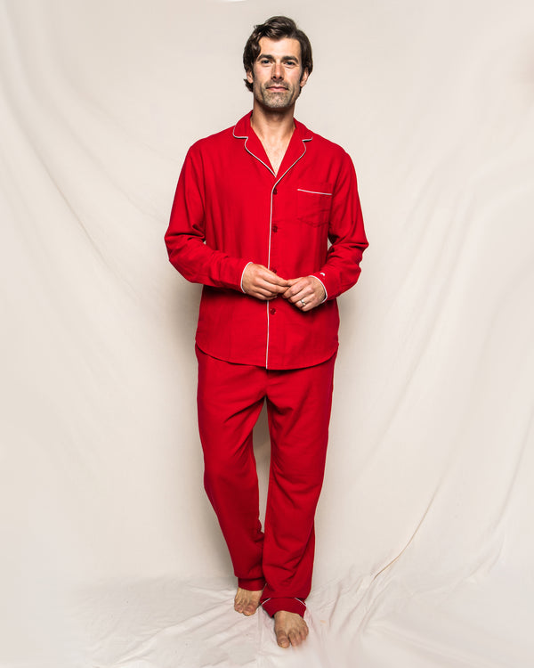 Men's Flannel Pajama Set in Red