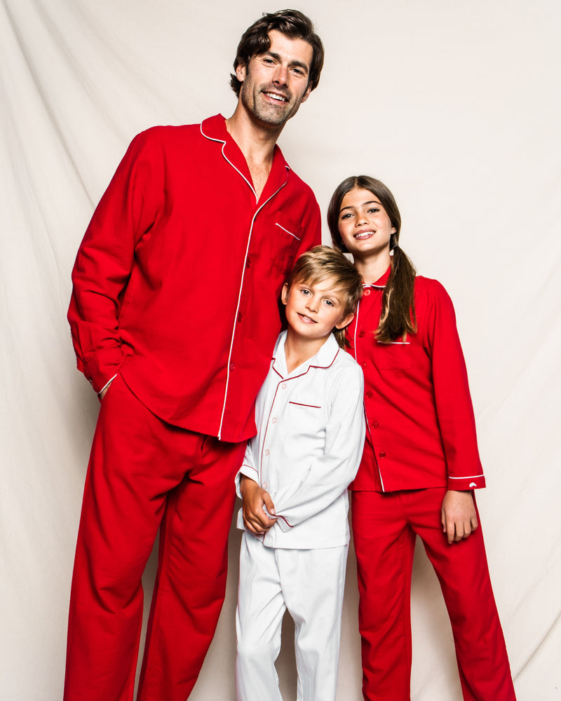 Petite Plume Cotton Classic Red Flannel Pajama Set