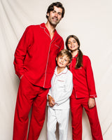 Children's  White Pajamas with Red Piping
