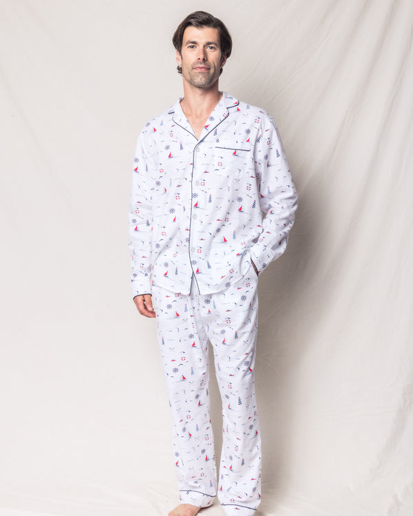 Men's Twill Pajama Set in Sail Away