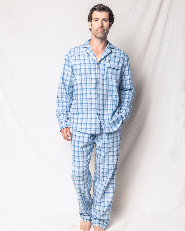 Men's Twill Pajama Set in Seafarer Tartan