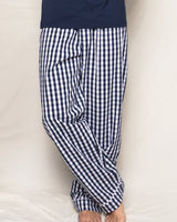 Men's Navy Gingham Twill Pants