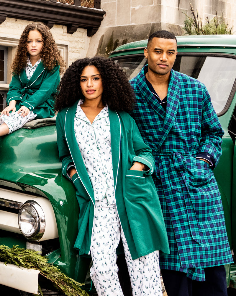 Women's Forest Green Flannel Robe