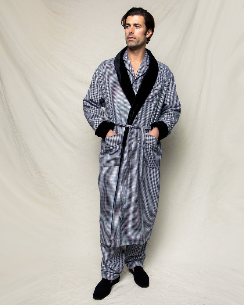Men's West End Houndstooth Velvet Robe