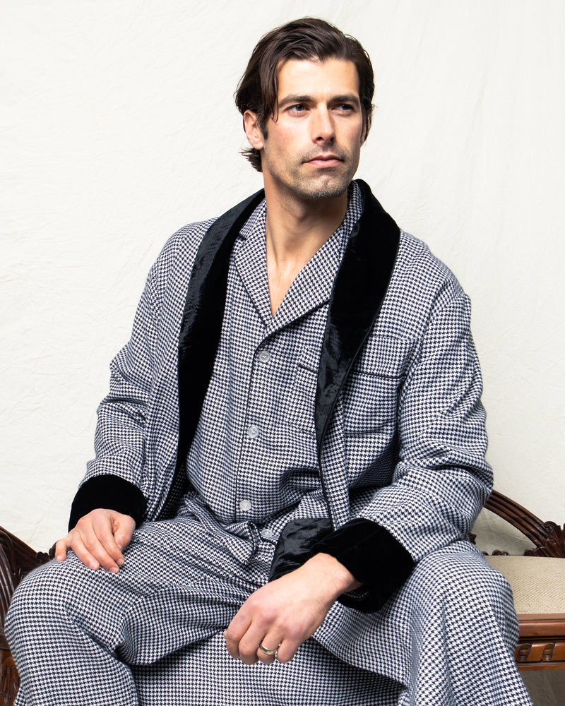 Men's West End Houndstooth Velvet Robe