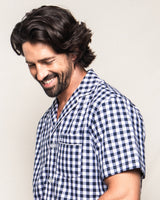 Men's Navy Gingham Short Set