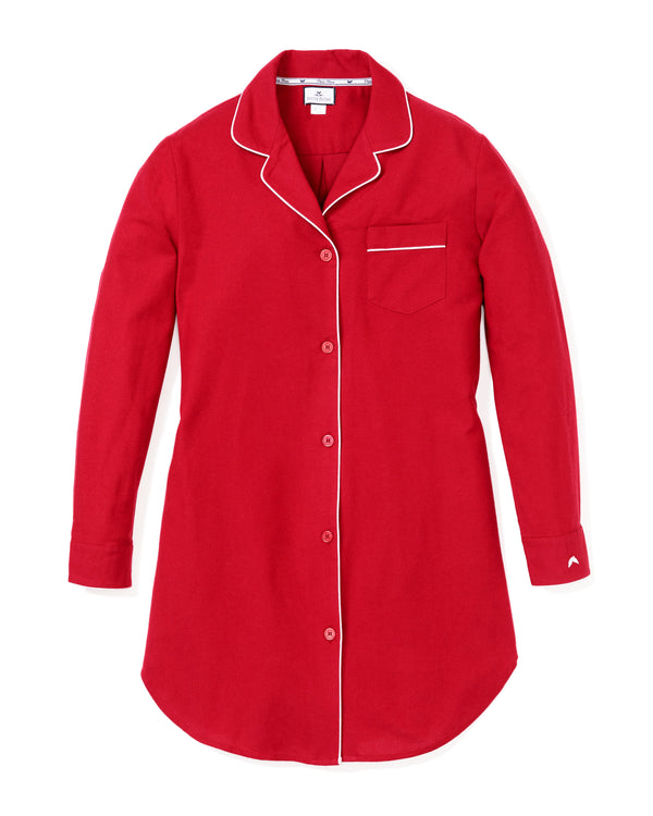 Women's Flannel Nightshirt in Red