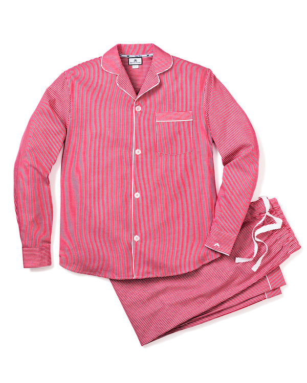 Men's Red Mini Gingham Pajama Set