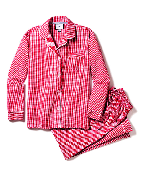 Women's Red Mini Gingham Pajama Set