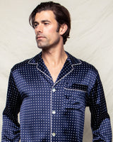 100% Mulberry Silk Men's Polka Dot Luxe Pajama