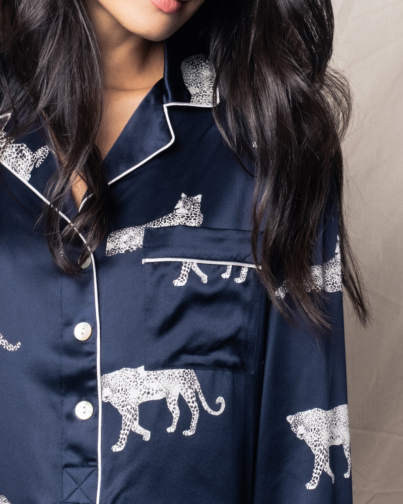 100% Mulberry Silk Panthère de Nuit Nightshirt