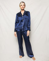 100% Mulberry Navy Silk Women's Luxe Pajama