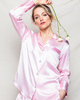 100% Mulberry Pink Silk Luxe Pajama