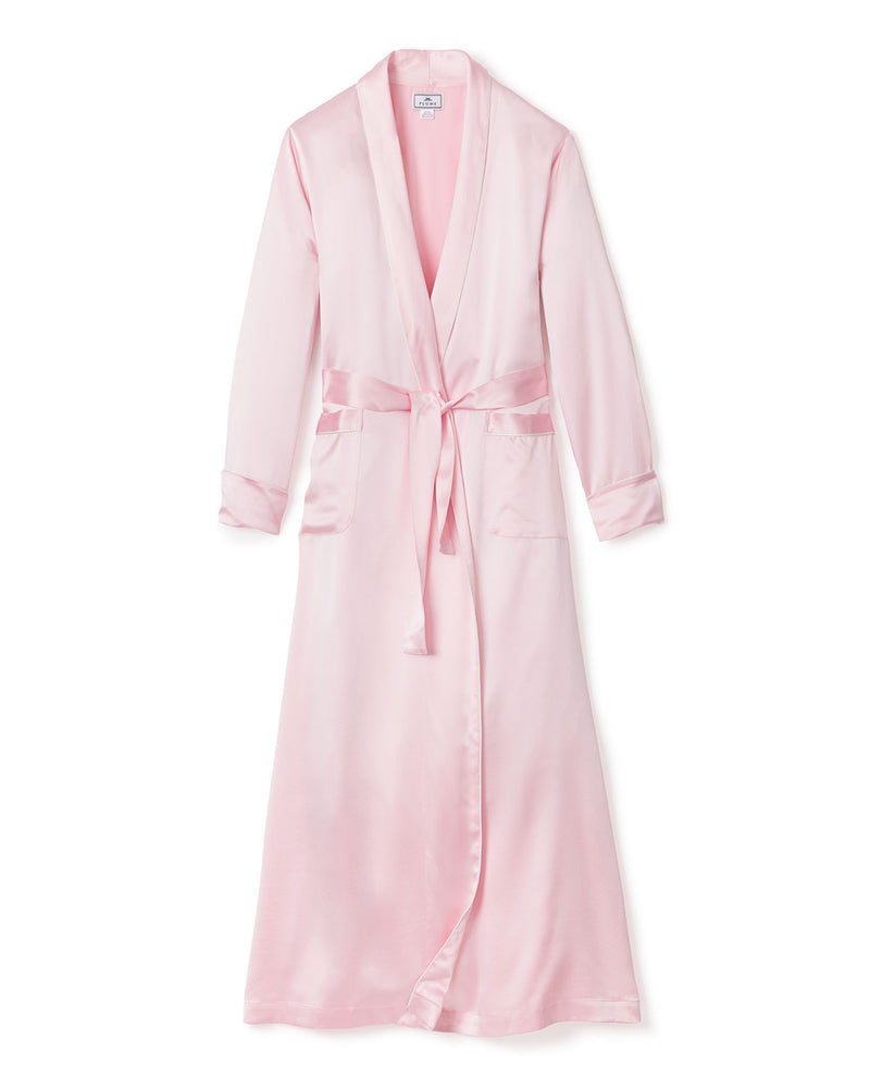 100% Mulberry Pink Silk Luxe Long Robe