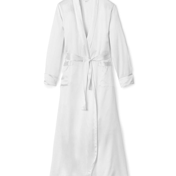 White silk robe clearance