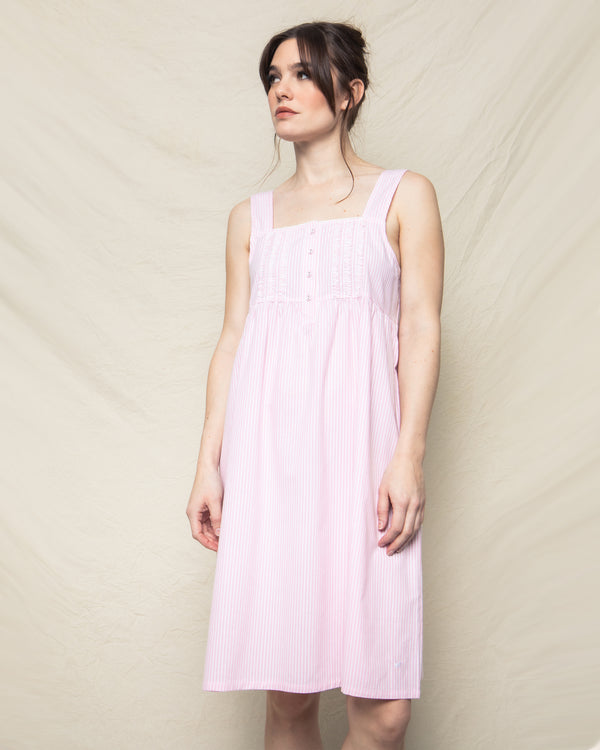 Women's Pink Seersucker Charlotte Nightgown
