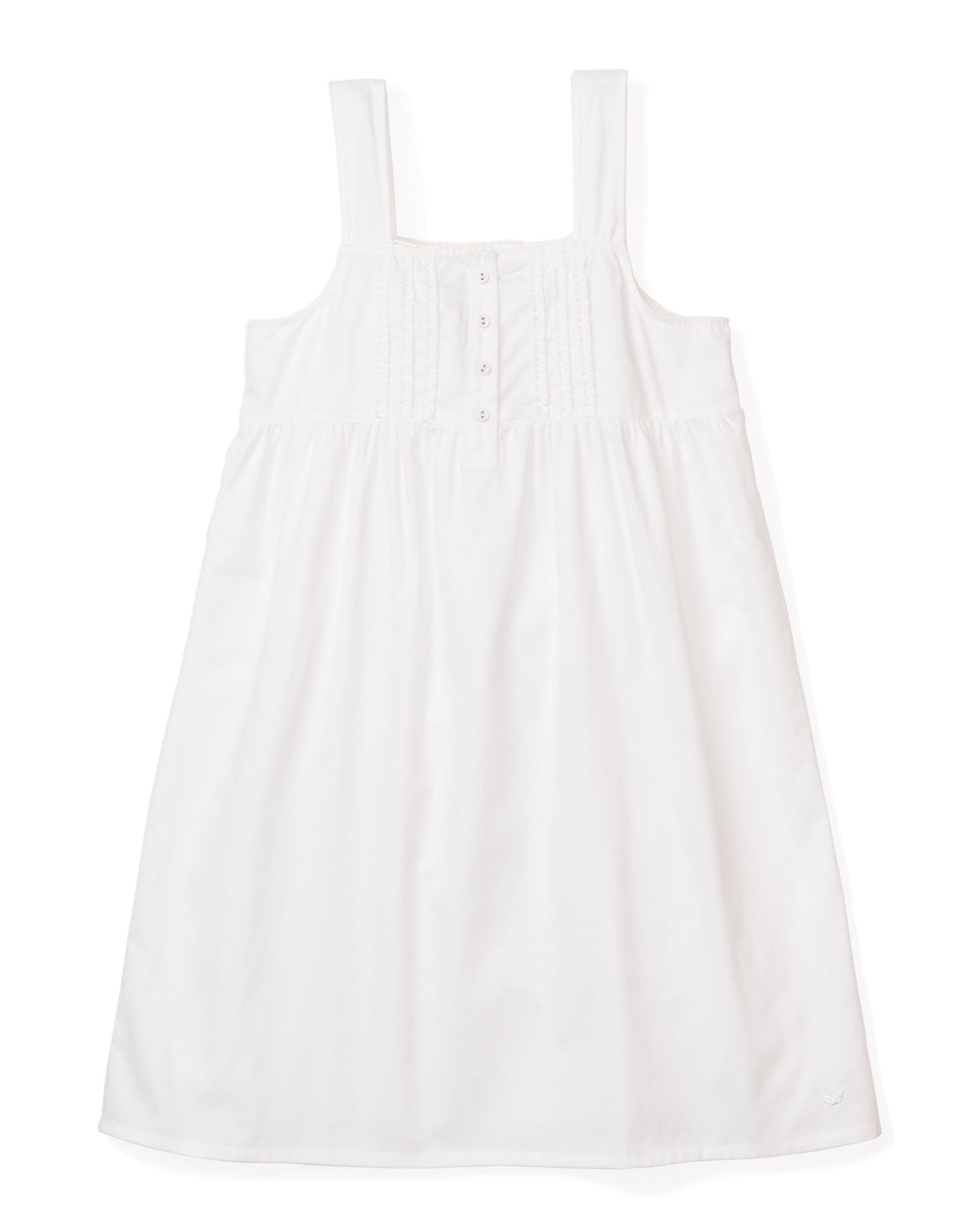 Girl's Twill Charlotte Nightgown in White