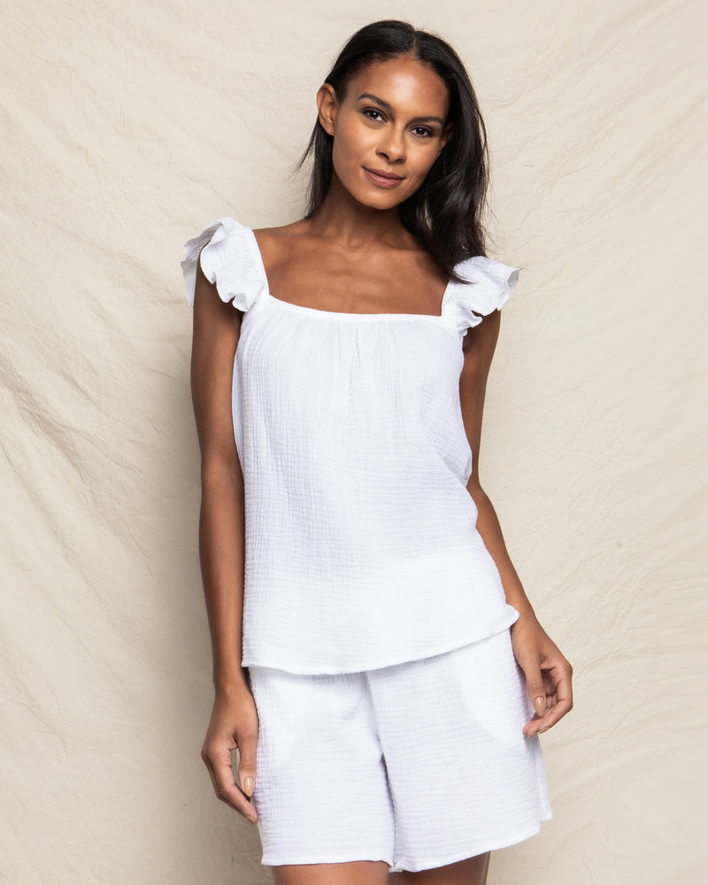 Women's White Gauze Celeste Top