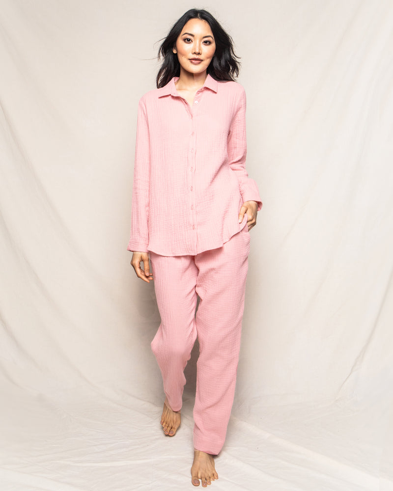 Women's Pink Gauze Morgan Top