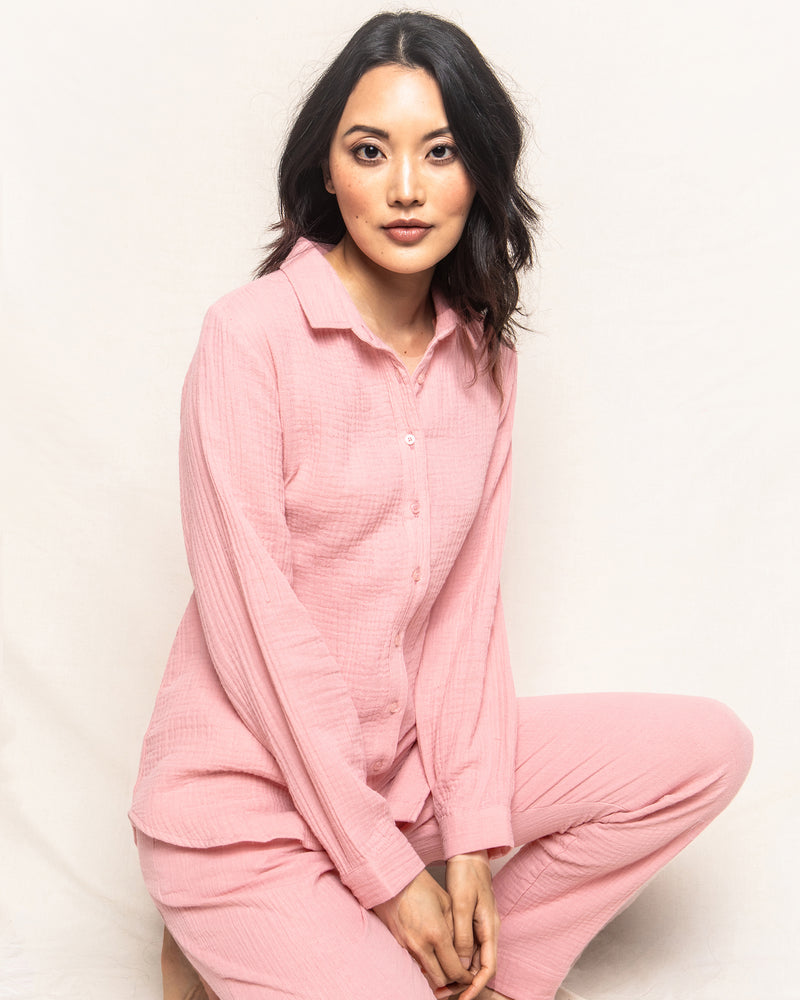 Women's Pink Gauze Morgan Top