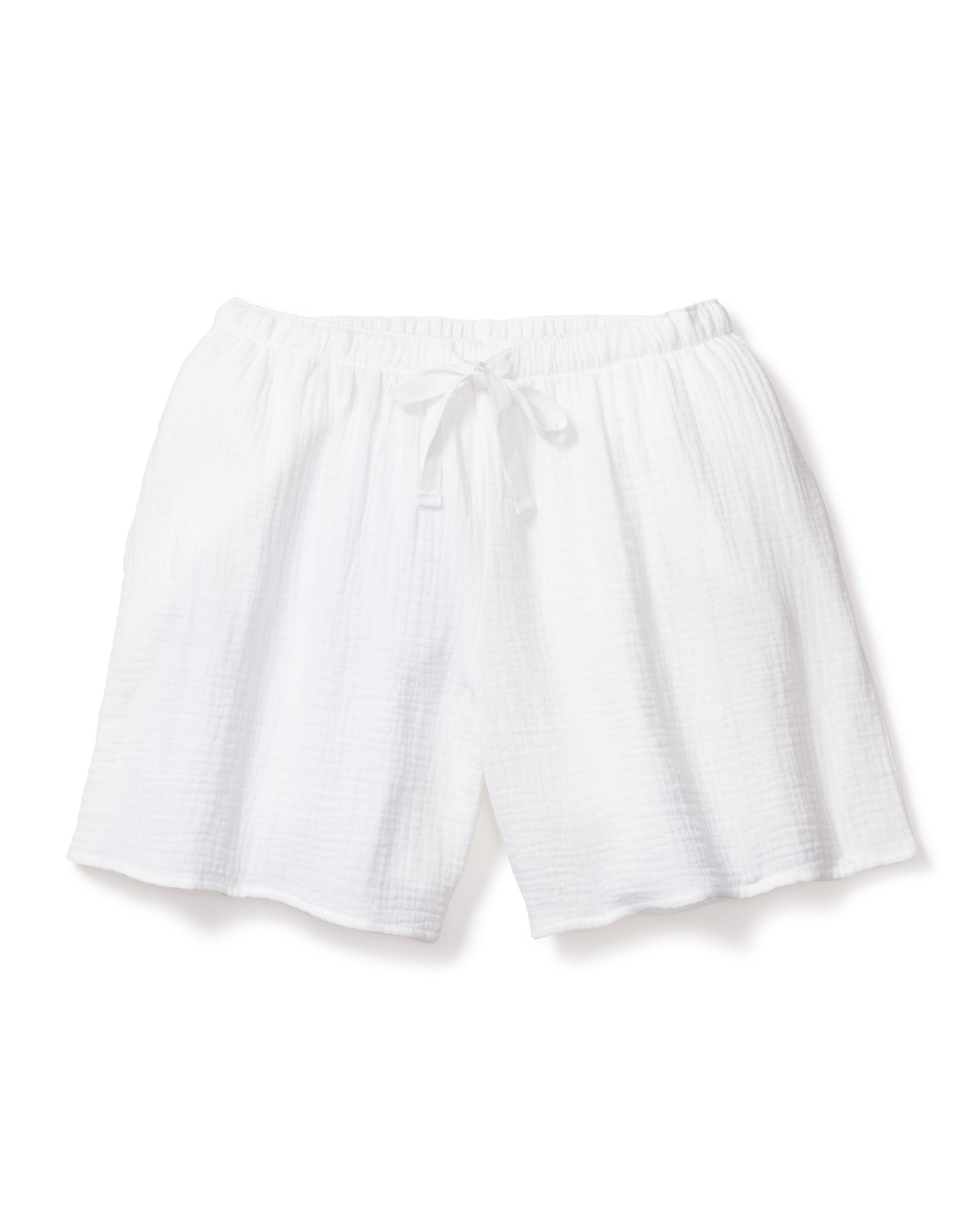 Women's Gauze Drawstring Shorts in White