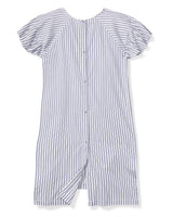 Women's Navy French Ticking Hospital Gown