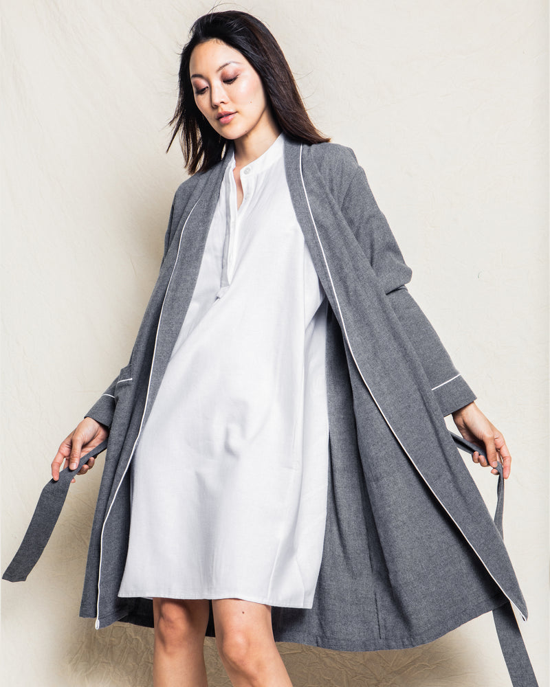 Women's Grey Flannel Robe