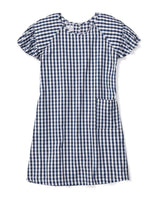 Women's Navy Gingham Hospital Gown