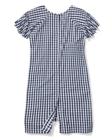Women's Navy Gingham Hospital Gown