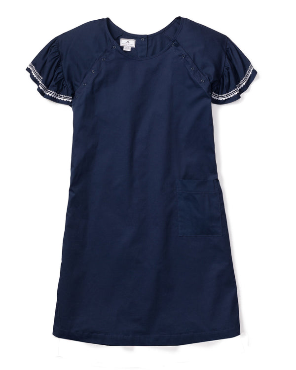 Women's Navy Twill Hospital Gown