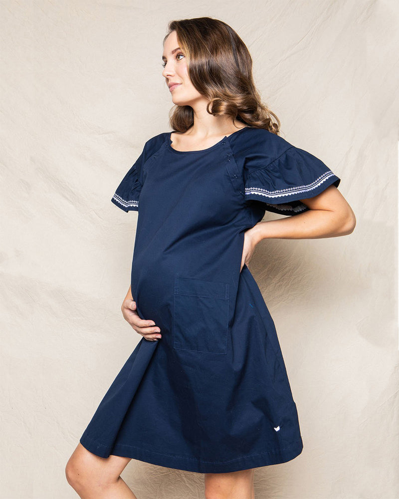 Women's Navy Twill Hospital Gown