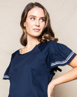 Women's Navy Twill Hospital Gown