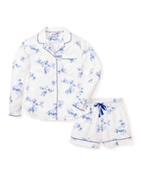 Women's Indigo Floral Long Sleeve Short Set