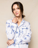 Women's Indigo Floral Long Sleeve Short Set