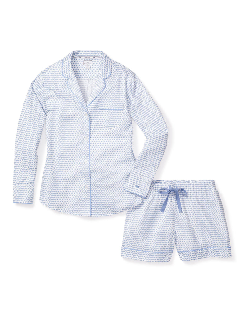 Women's Twill Long Sleeve Short Set in La Mer