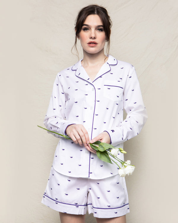 Women's Whales Long Sleeve Short Set