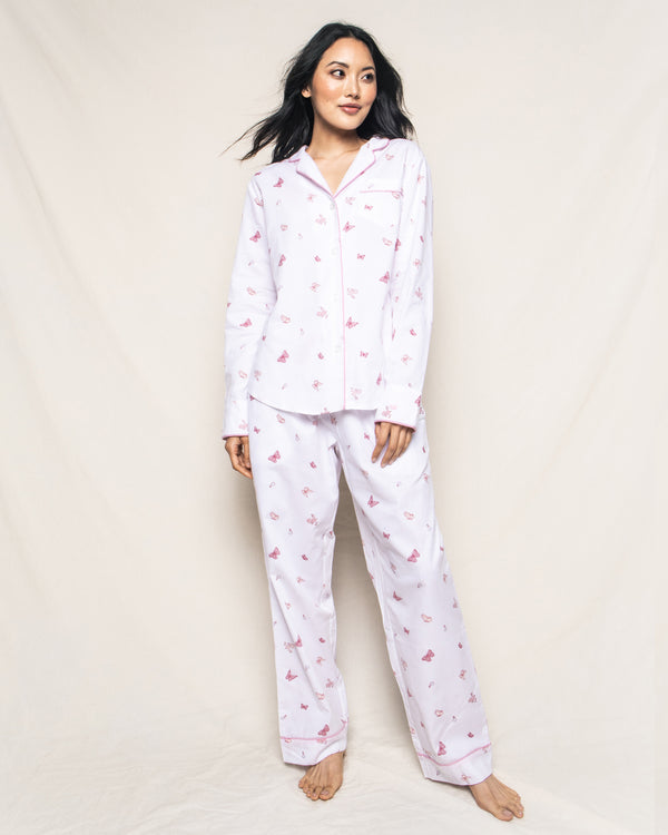 Women's Twill Pajama Set in Butterflies