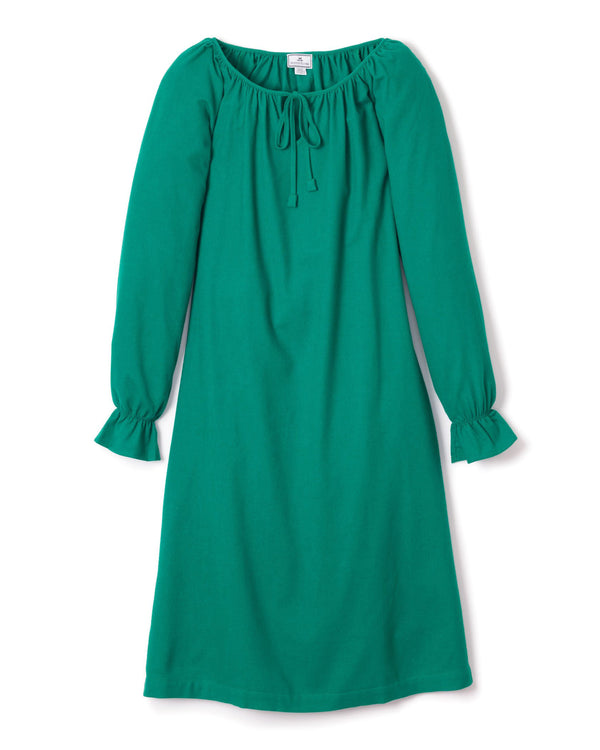 Women's Green Flannel Delphine Nightgown