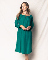 Women's Green Flannel Delphine Nightgown