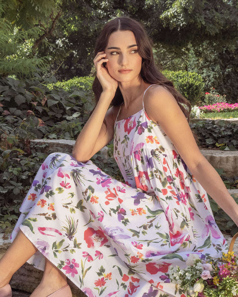 Women's Twill Serene Nightgown in Gardens of Giverny
