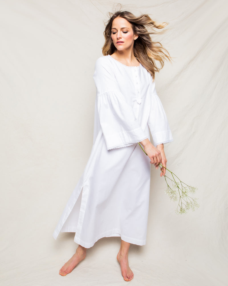 Women's White Flannel Seraphine Nightgown