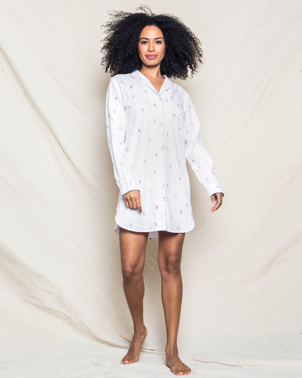 Women's Twill Nightshirt in Bateau