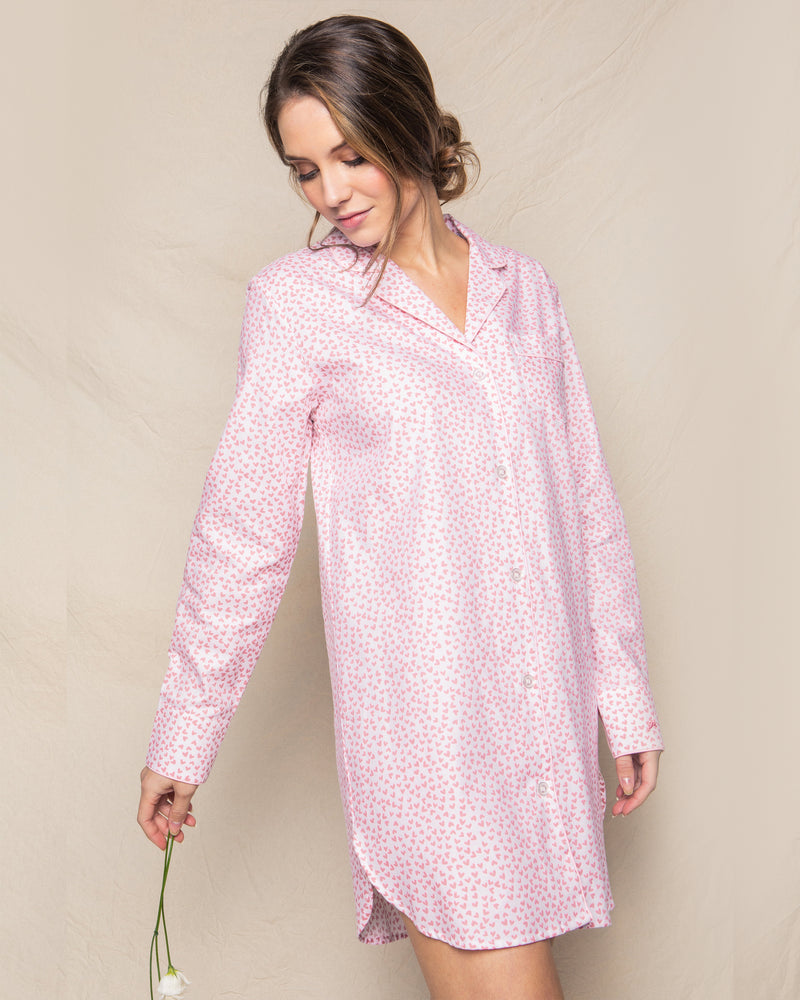 Women's Twill Nightshirt in Sweethearts