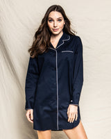 Women's Nightshirt in Navy Twill